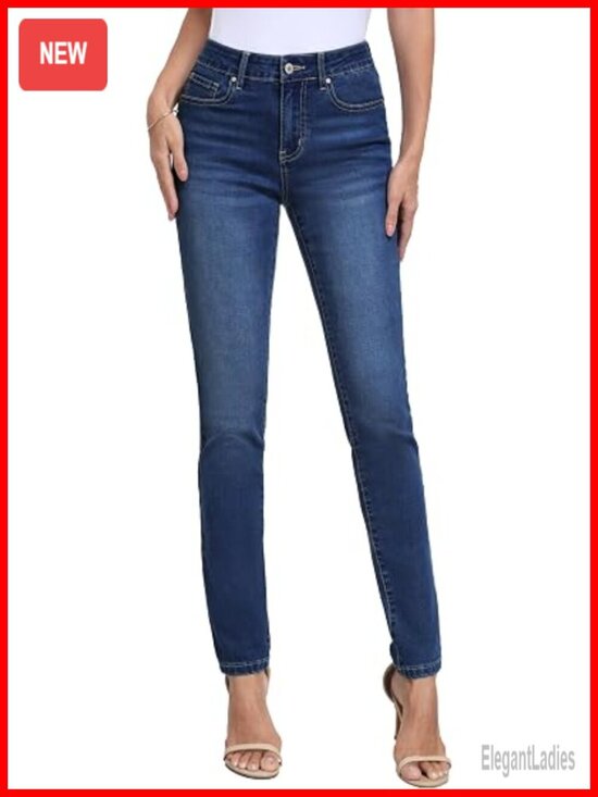 Denim - Tall Women's Skinny Jeans Mid-Rise Stretchy Slim Fit 32 to 36 Inseam